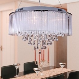 Modern, modern dobkristály, galvanizált függőlámpa