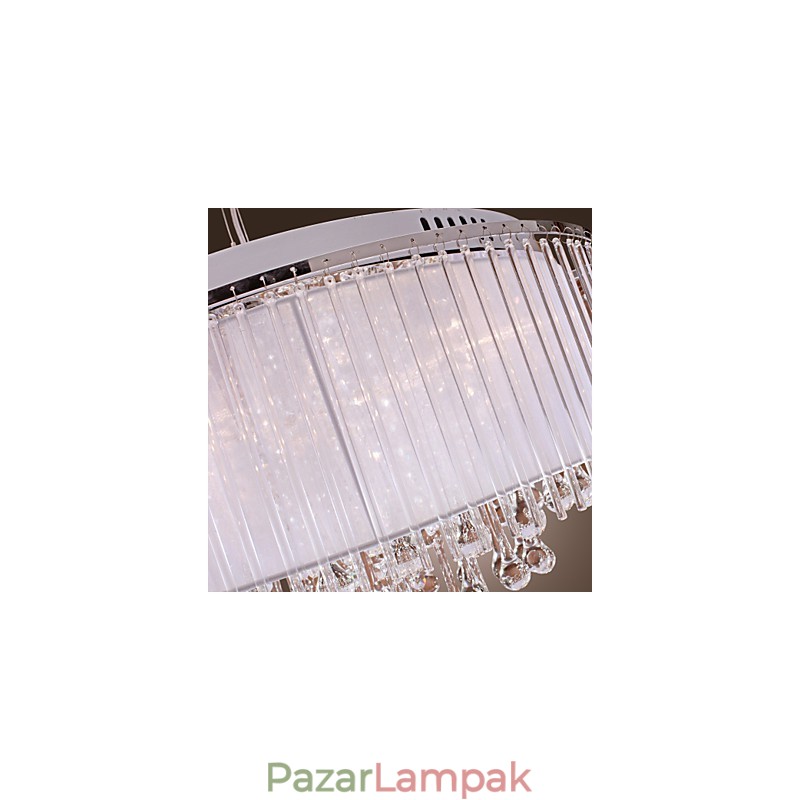 Modern, modern dobkristály, galvanizált függőlámpa
