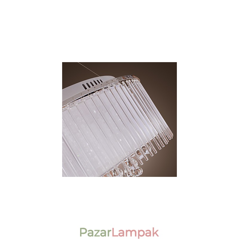 Modern, modern dobkristály, galvanizált függőlámpa