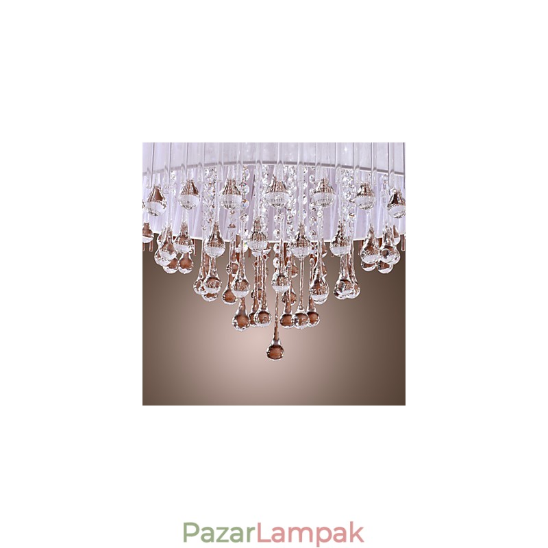 Modern, modern dobkristály, galvanizált függőlámpa