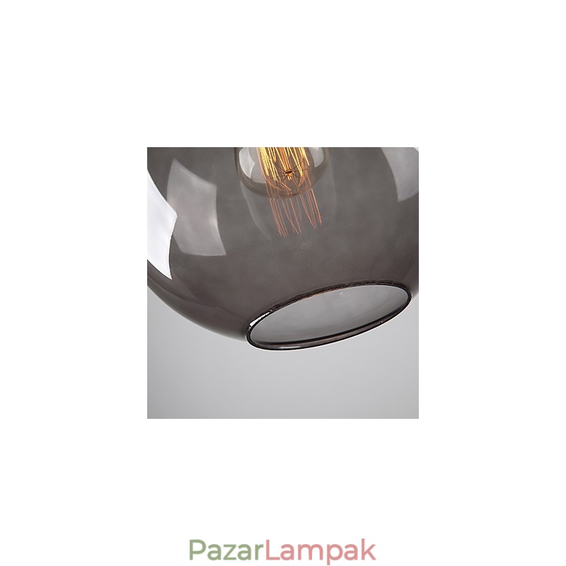 Modern üveg függőlámpa kerek, füstszürke buborékos kivitelben