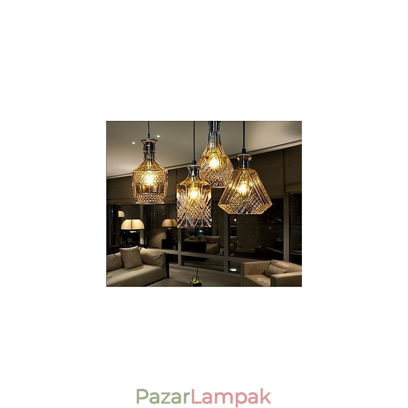 Crystal Glass Lamp 4Lights Shade Minimalista palacklámpák