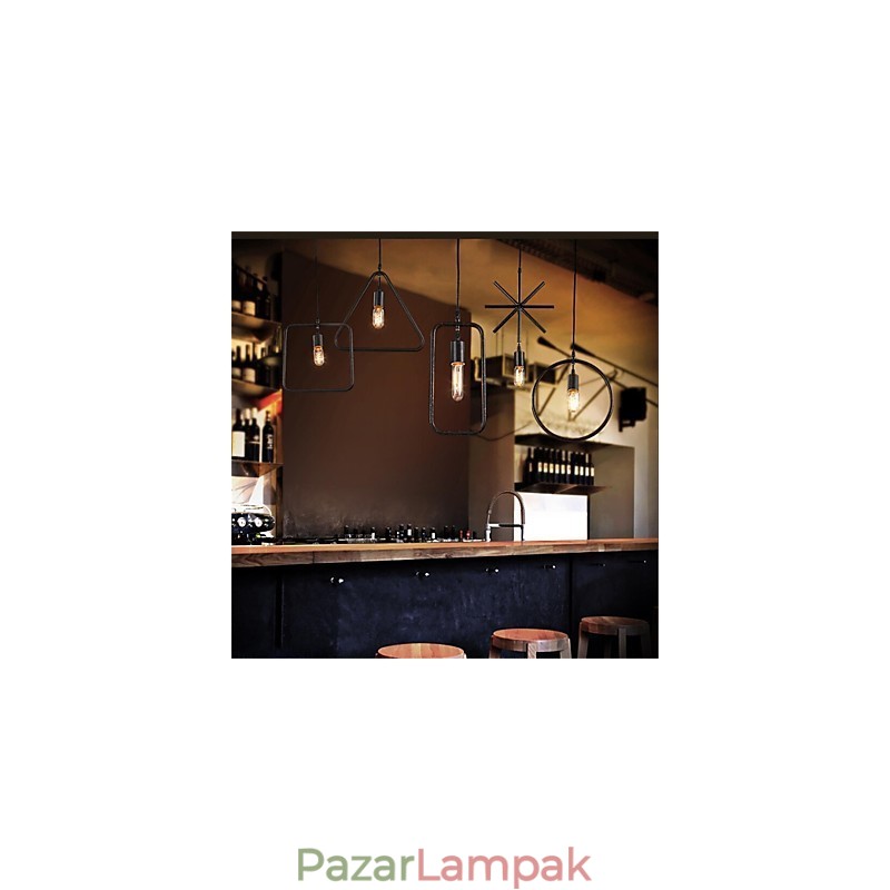 Egyedi amerikai retro 5 fej alakú vas műcsillár