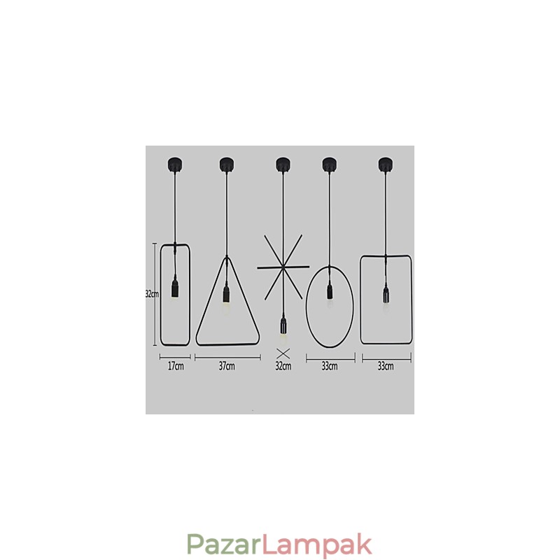 Egyedi amerikai retro 5 fej alakú vas műcsillár