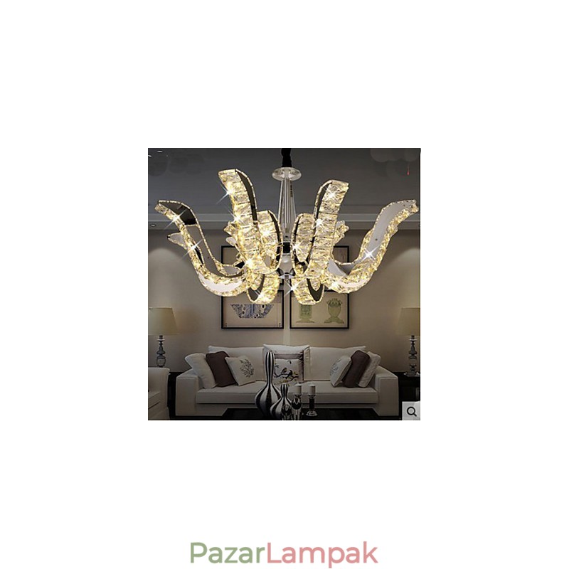 Kristály lámpa Modern luxus gyertya kristály függőlámpa