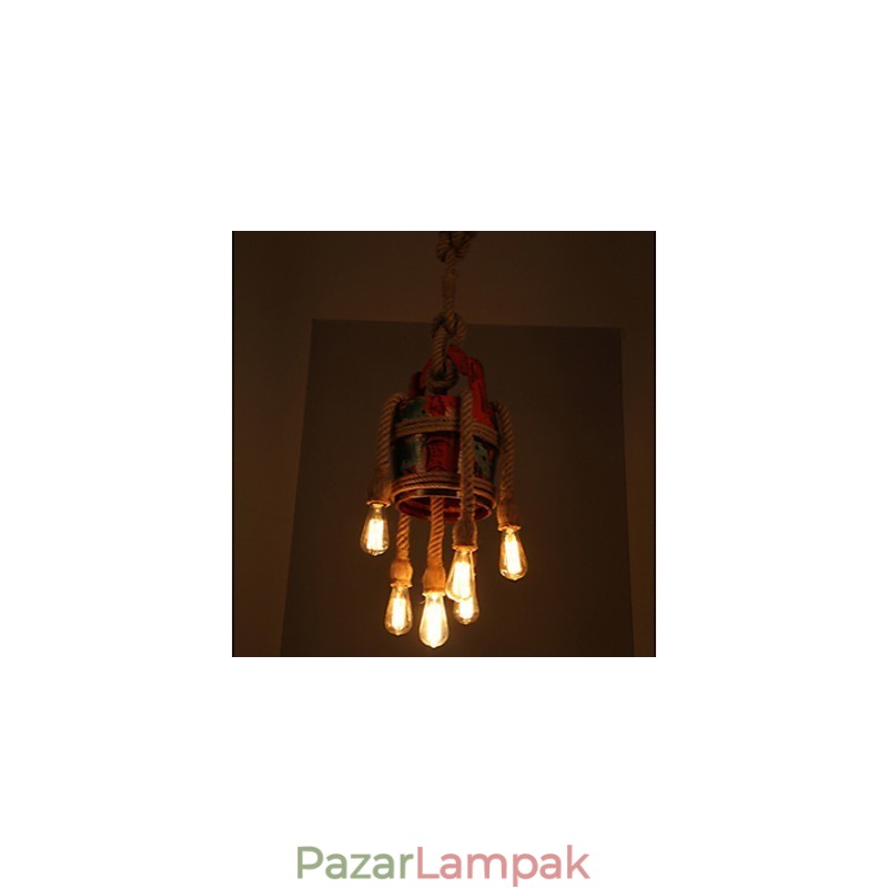 Amerikai vidéki kender pavilon csillár csillár, szabadalmaztatott termékek retro mintája