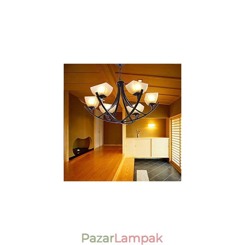 Antik ihletésű függőlámpa 6 lámpával