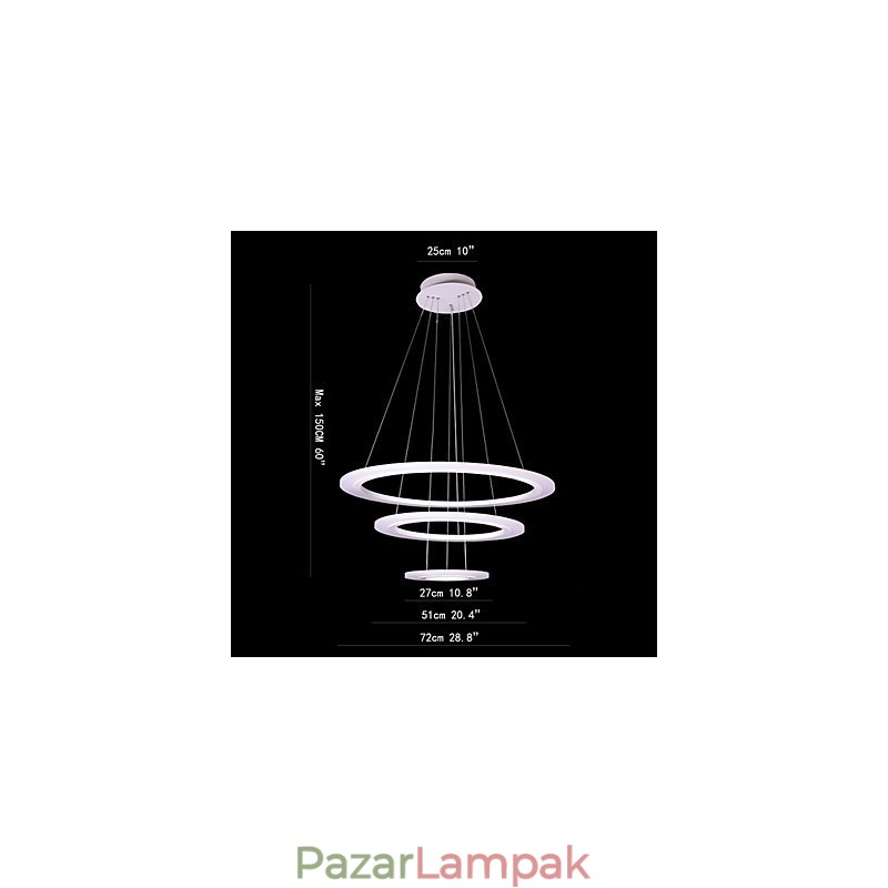 75 Wattos, modern, kortárs festésű akril függőlámpa