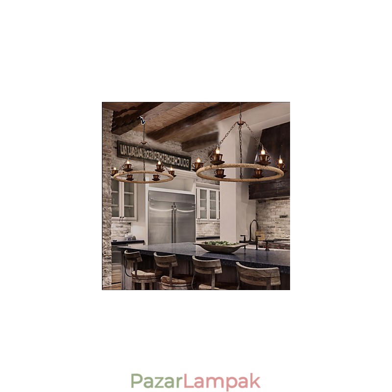 Kerámiaipari szélkötélcsillár RetroLron csillár Egyszerű