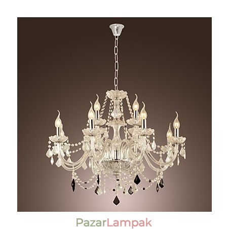 Rusztikus Lodge Crystal galvanizált üvegcsillár Rusztikus Lodge Crystal galvanizált üvegcsillár