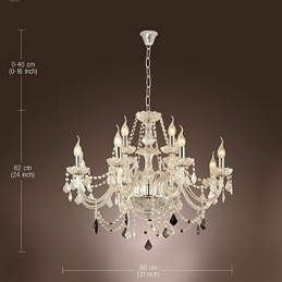 Rusztikus Lodge Crystal galvanizált üvegcsillár
