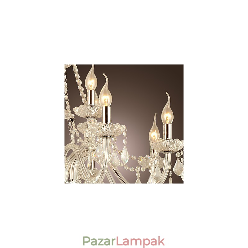 Rusztikus Lodge Crystal galvanizált üvegcsillár