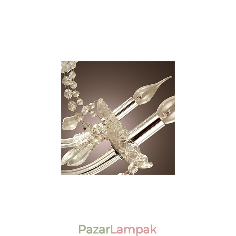 Rusztikus Lodge Crystal galvanizált üvegcsillár
