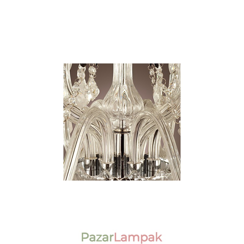 Rusztikus Lodge Crystal galvanizált üvegcsillár