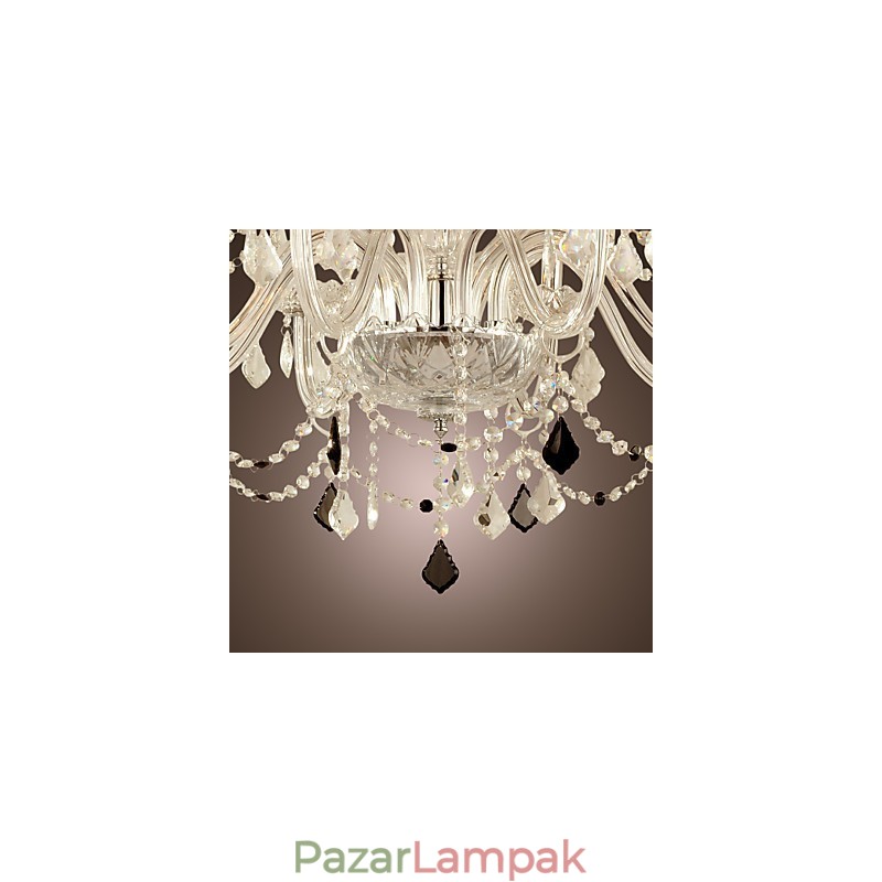 Rusztikus Lodge Crystal galvanizált üvegcsillár
