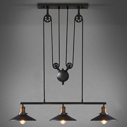 Függesztett lámpák Vintage 3 Lights ST64 izzók fel és le rendszerrel