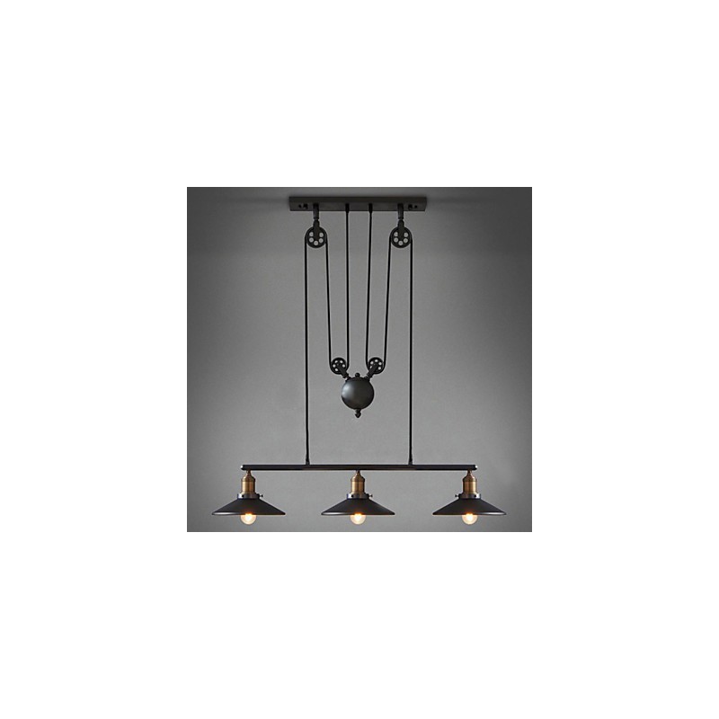 Függesztett lámpák Vintage 3 Lights ST64 izzók fel és le rendszerrel