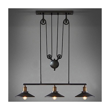 Függesztett lámpák Vintage 3 Lights ST64 izzók fel és le rendszerrel Függesztett lámpák Vintage 3 Lights ST64 izzók fel és le rendszerrel