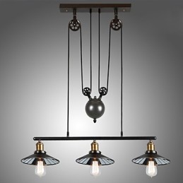 Függesztett lámpák Vintage 3 Lights ST64 izzók fel és le rendszerrel