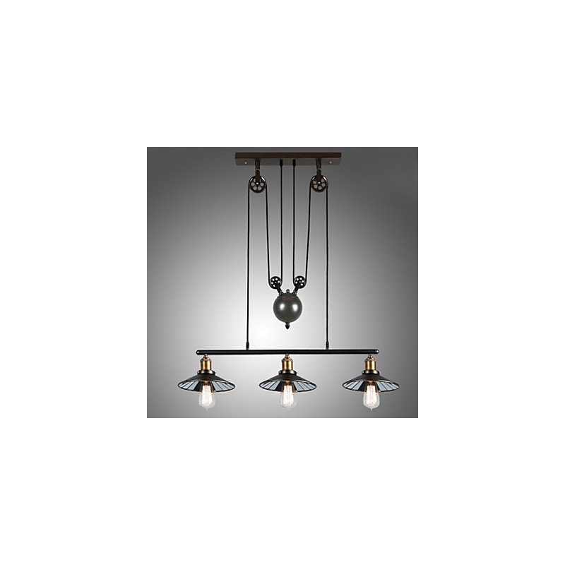 Függesztett lámpák Vintage 3 Lights ST64 izzók fel és le rendszerrel