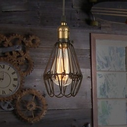 Függesztett lámpák Vintage amerikai country stílusú, ősi módszereket helyreállító kovácsoltvas kis kalitkás csepplámpa