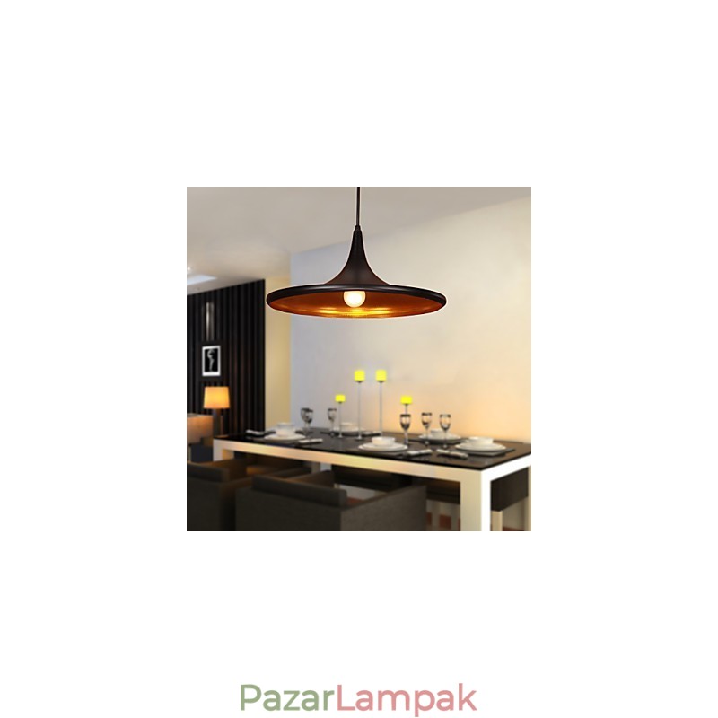 Modern alumínium függőlámpa fekete árnyalattal