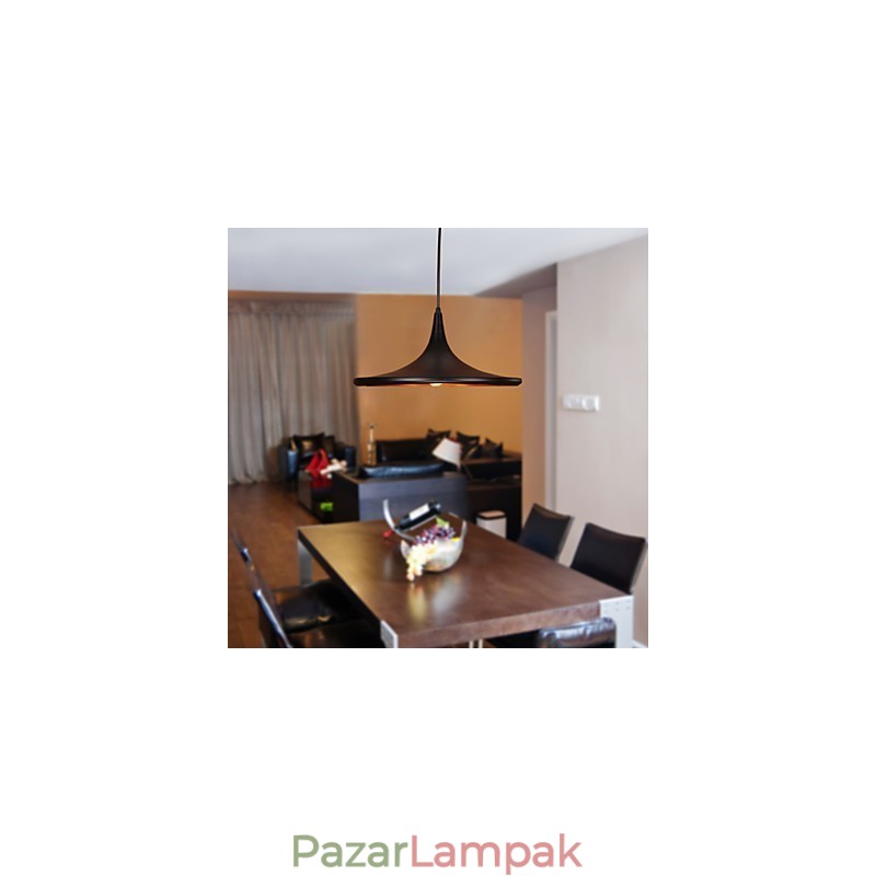 Modern alumínium függőlámpa fekete árnyalattal