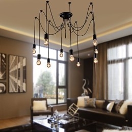 Csillár Vintage Design izzók, Living 10 Lights függőlámpa