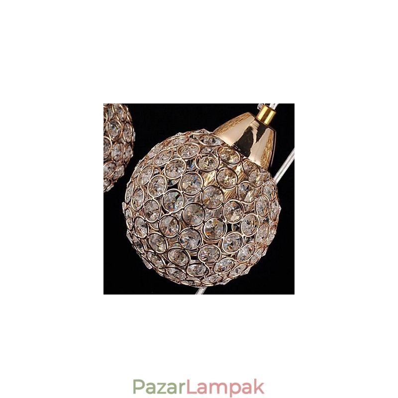 Modern kortárs Globe kristályból galvanizált fém függőlámpa
