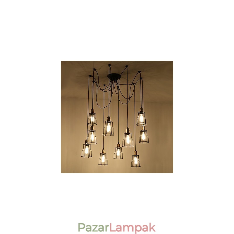 Vintage Edison többszörös állítható barkács mennyezeti lámpa fényfüggő világítás csillár Modern elegáns ipari étkező