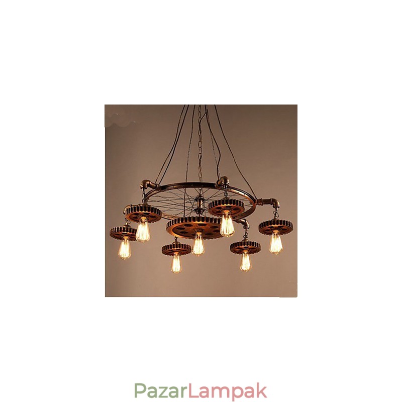 Retro lakberendezési vascsillár kreatív felszerelése