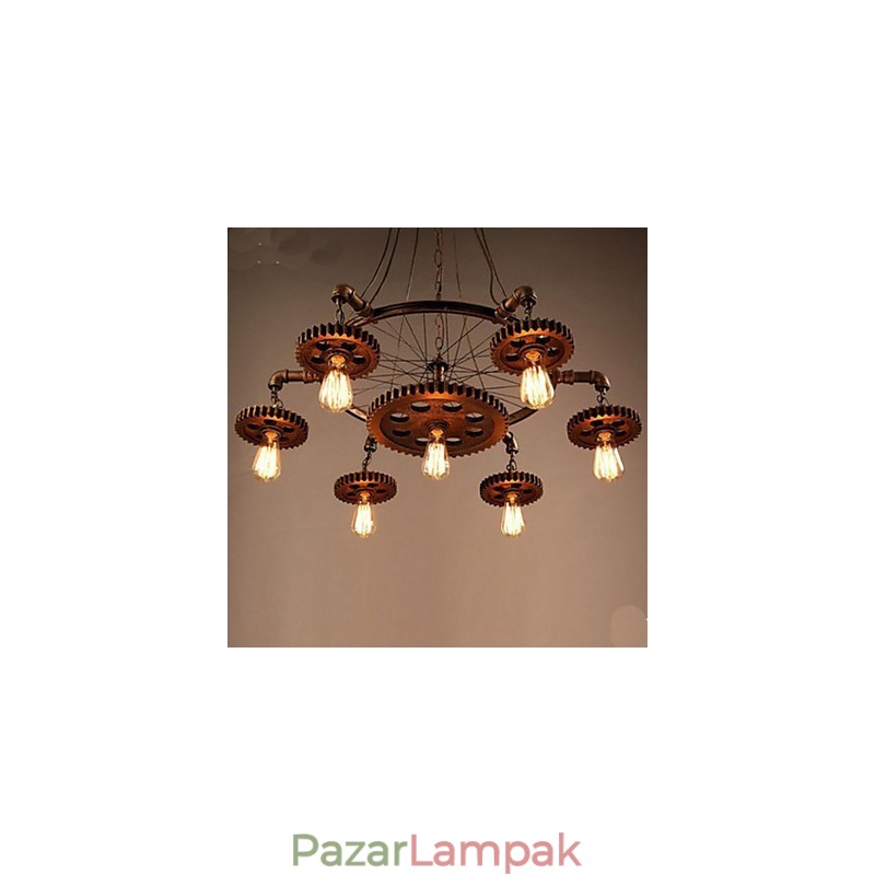 Retro lakberendezési vascsillár kreatív felszerelése