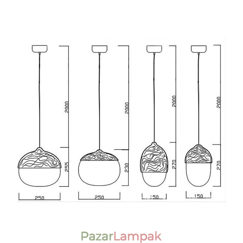 Nordic Contracted Mushroom Creative Nuts egyfejű üvegcsillár lámpa