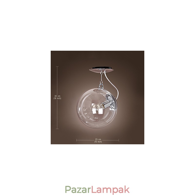 Modern kortárs Globe mini stílusú eloxált függőlámpa