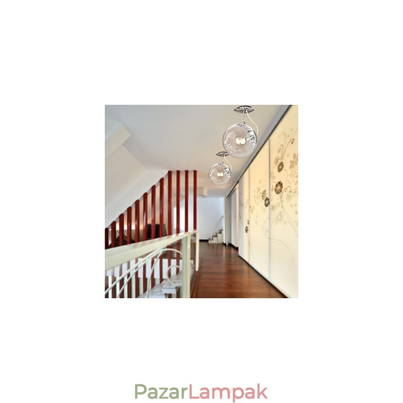 Modern kortárs Globe mini stílusú eloxált függőlámpa