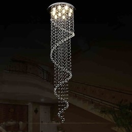 Modern kristály függőlámpa csillár világító lámpatestek egyspirállal D70CM H250CM