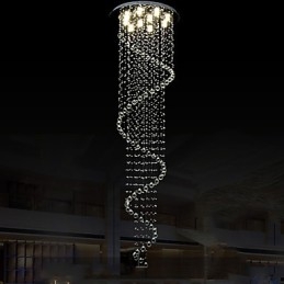Modern kristály függőlámpa csillár világító lámpatestek egyspirállal D70CM H250CM