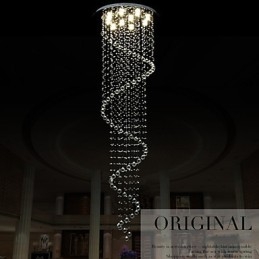 Modern kristály függőlámpa csillár világító lámpatestek egyspirállal D70CM H250CM