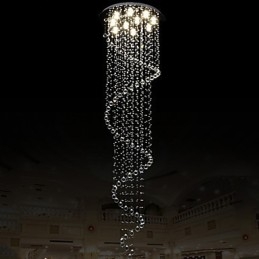 Modern kristály függőlámpa csillár világító lámpatestek egyspirállal D70CM H250CM