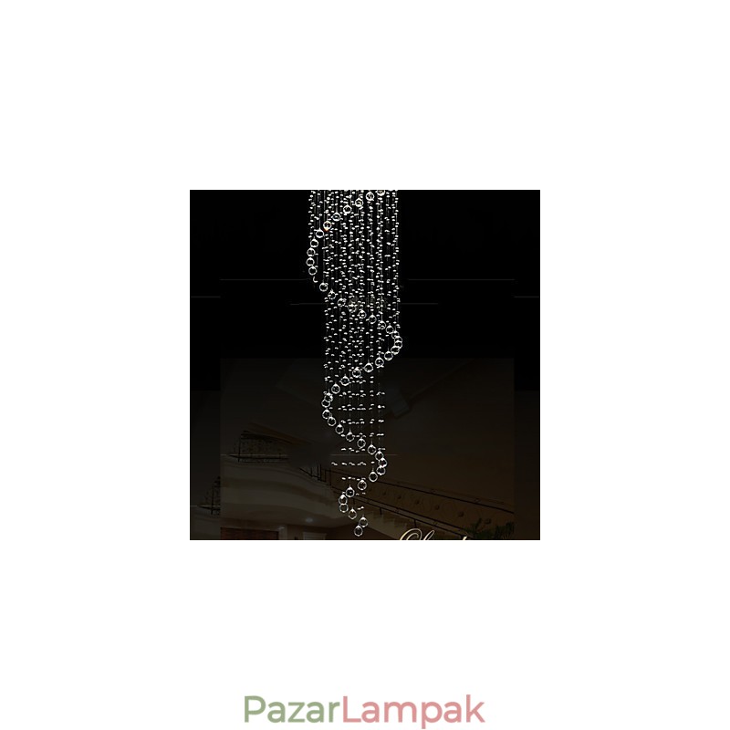Modern kristály függőlámpa csillár világító lámpatestek egyspirállal D70CM H250CM