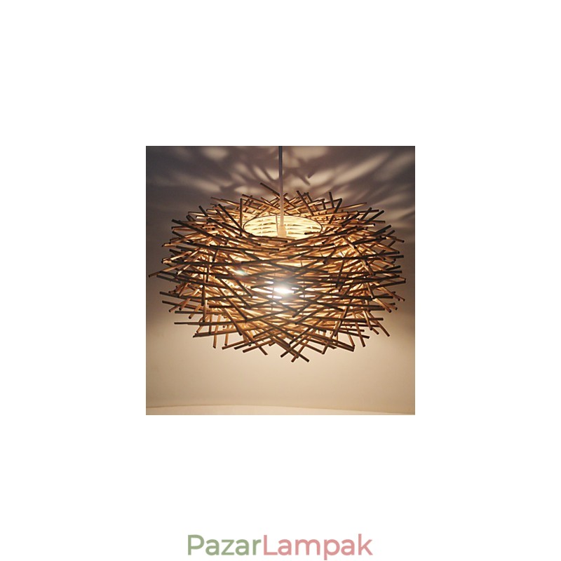 Modern vidéki Cany Art szőtt rattan egyfejű csepplámpa