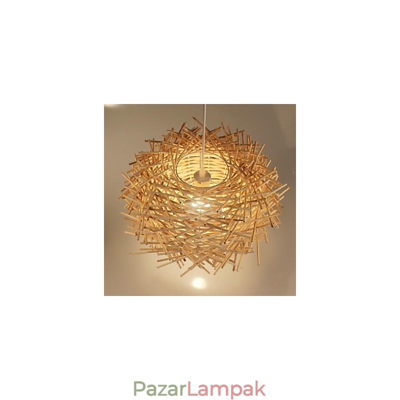 Modern vidéki Cany Art szőtt rattan egyfejű csepplámpa