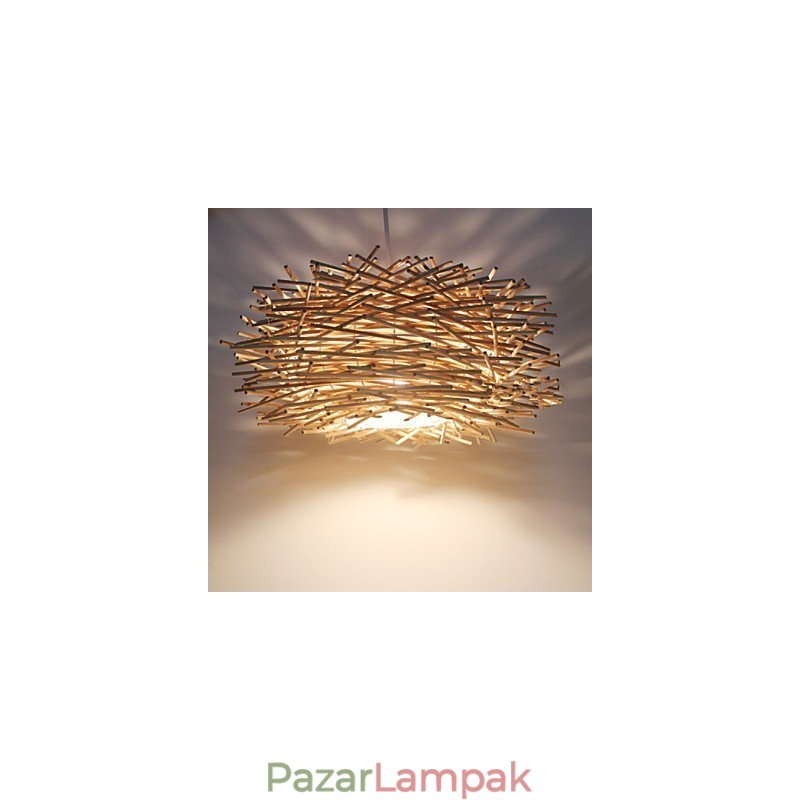 Modern vidéki Cany Art szőtt rattan egyfejű csepplámpa