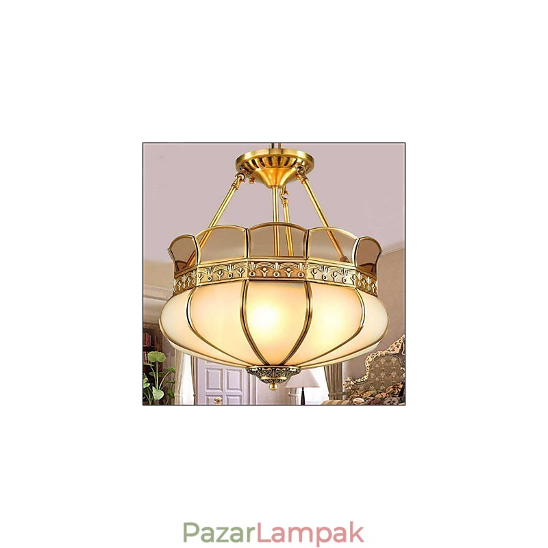 A klasszikus réz félig mennyezeti lámpa Copper Porch