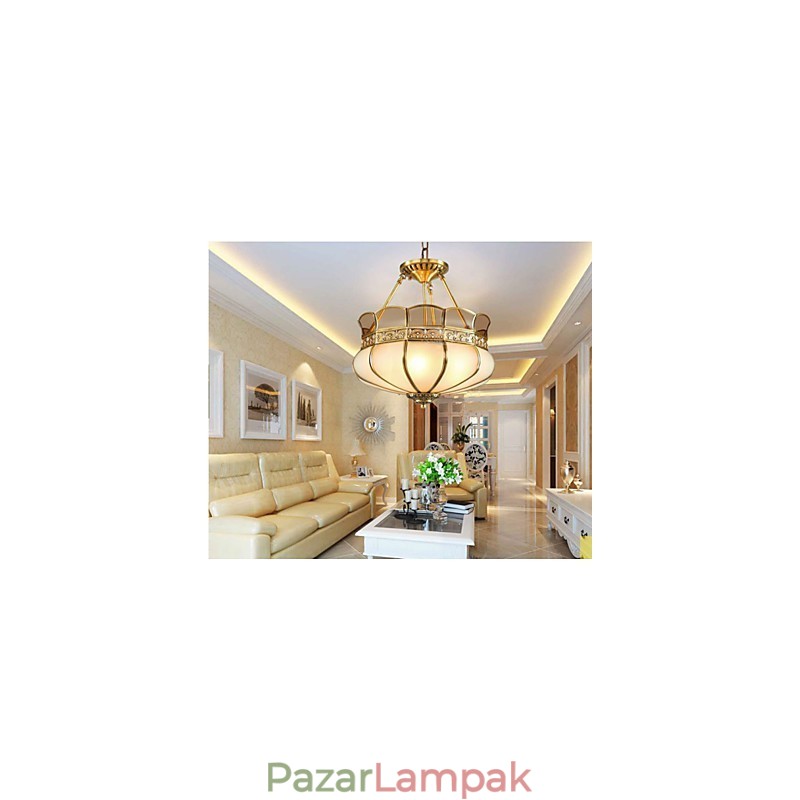 A klasszikus réz félig mennyezeti lámpa Copper Porch