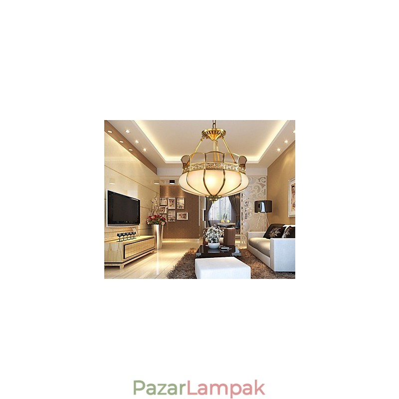 A klasszikus réz félig mennyezeti lámpa Copper Porch