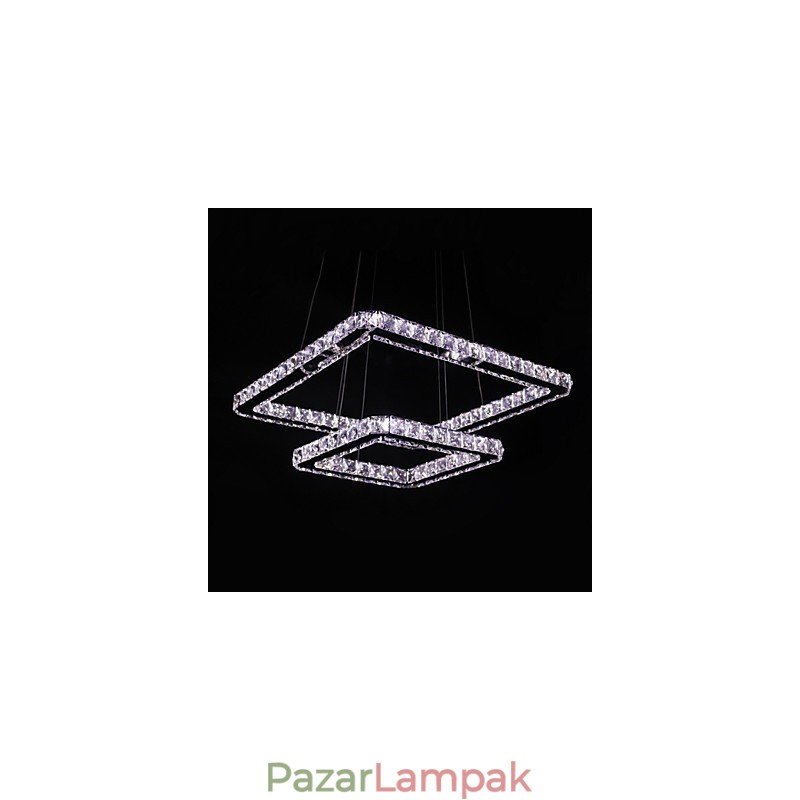 Modern, kortárs kristály fém függőlámpa