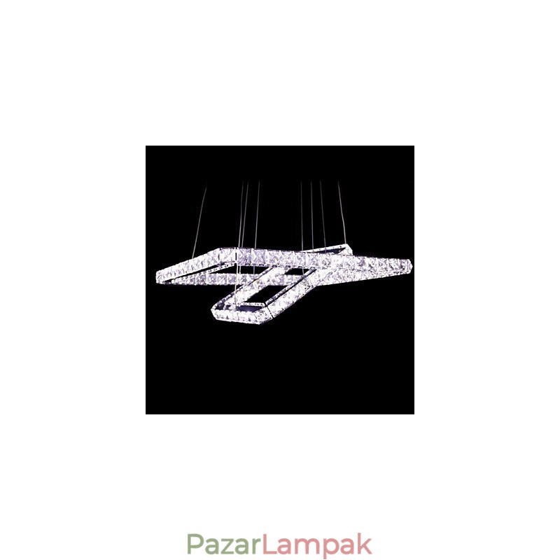 Modern, kortárs kristály fém függőlámpa
