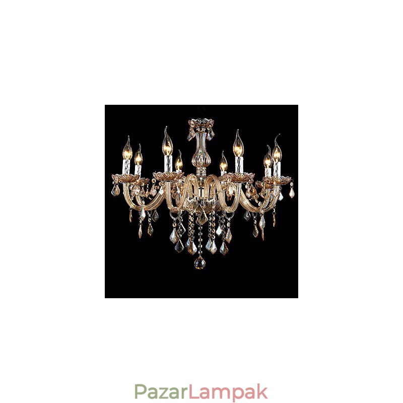 Luxus kristály gyertya csillár borostyán kristály