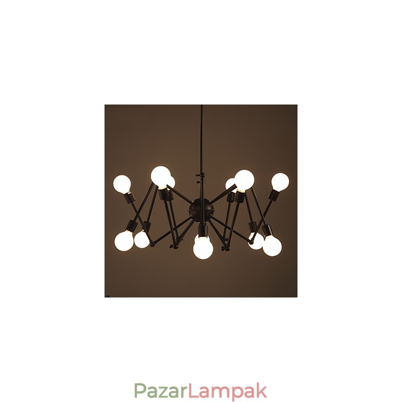 American Loft Black Lights Iron Spider csillár 12 fejjel